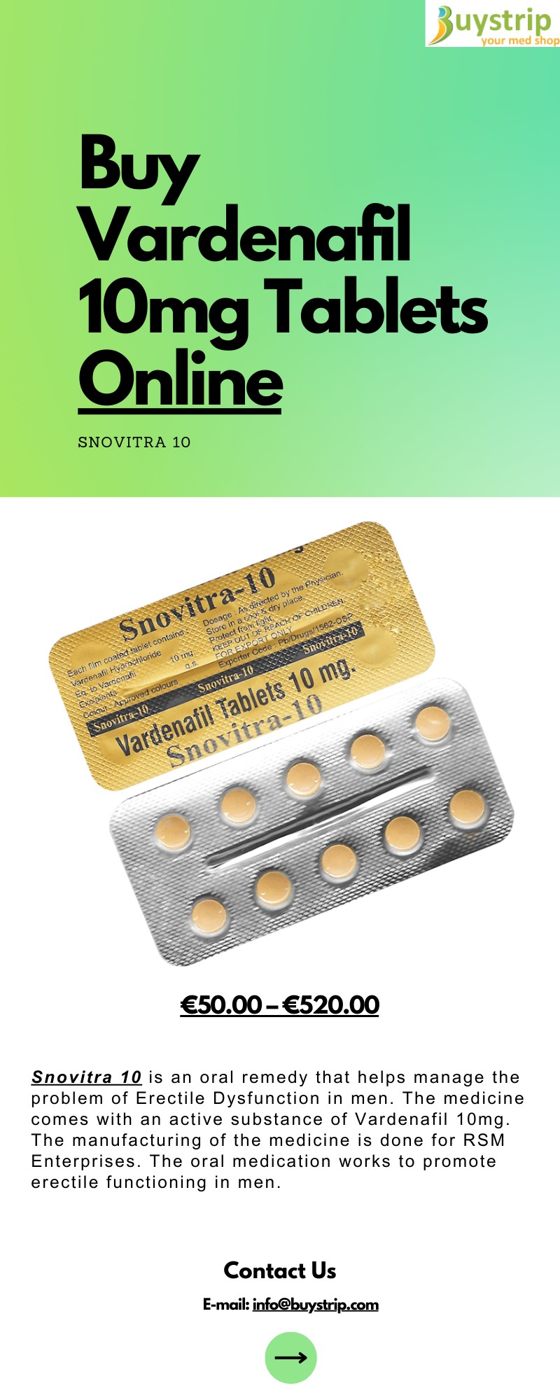 Buy Vardenafil 10mg Tablets Online
